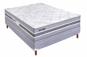 Conjunto Cama Box Paropas Texture Prata 188x138x60 Conjunto Cama Box Paropas Texture Prata 188x138x60
