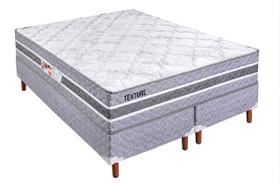 Conjunto Cama Box Paropas Texture Prata 198x158x60 Conjunto Cama Box Paropas Texture Prata 198x158x60
