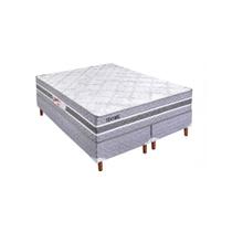 Conjunto Cama Box Paropas Texture Prata 203x193x60
