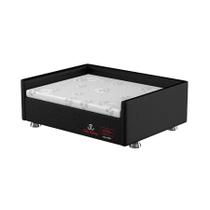 Conjunto Cama Box Pet Sleep Pelmex Luxo Preto e Branco para Cães e Gatos - Tamanho 3