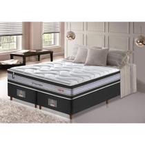 Conjunto Cama Box Queen de Molas Ensacadas D33 Cama inBox Select Firme 158x198x70 Preto