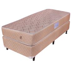 Conjunto Cama Box Solteirão Profissional Hotel Colchão de Molas Verticoil e Espuma D33 Certificada BF Colchões 97x203x60cm