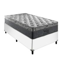Conjunto Cama Box Solteiro Branco Palermo Molas Ensacadas