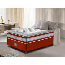 Conjunto Cama Box Solteiro de Molas Ensacada D33 com Pillow TOP Cama inBox Select 88x188x70 Vermelho