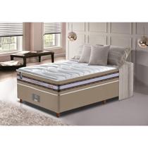 Conjunto Cama Box Solteiro de Molas Ensacadas D33 Cama inBox Select Firme 88x188x70 Bege