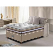 Conjunto Cama Box Solteiro de Molas Ensacadas D33 com Pillow TOP Cama inBox Select 88x188x70 Bege