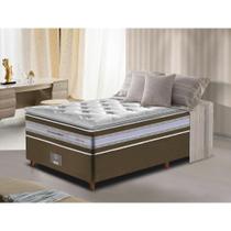 Conjunto Cama Box Solteiro de Molas Ensacadas D33 com Pillow TOP Cama inBox Select 88x188x70 Café