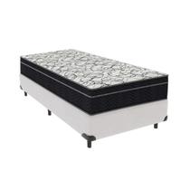 Conjunto Cama Box Solteiro e Colchão Airtech D45 Extra Firme Branco