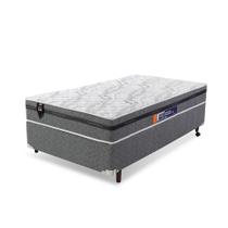 Conjunto Cama Box Solteiro Espuma D33 Chicago One Face 128x188 Cinza - King House