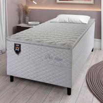 Conjunto Cama Box Solteiro New Moon 96x203x66 Branco c/ Molas Ensacadas