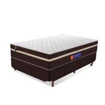 Conjunto Cama Box Solteiro Preston 88x188x71 Marrom c/ Molas Ensacadas - King House Conjunto Cama Box Solteiro Preston 88x188x71 Marrom c/ Molas Ensacadas - King House