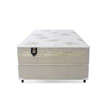 Conjunto Cama Box Solteiro Preston 96x203x71 Bege c/ Molas Ensacadas - King House