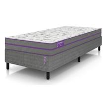 Conjunto Cama box solteiro Smartz kupon + Colchão Ortovip Espuma D28 78x188x55cm Firme Hipoalergênico Antiácaro Suporte 90kg