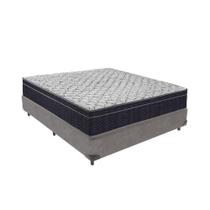 Conjunto Cama Box Viúvo Colchão Airtech D45 Extrafirme Cinza