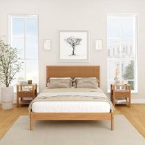 Conjunto Cama Casal com 2 Mesas de Cabeceira Oiti CabeCasa MadeiraOriginals