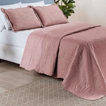 Conjunto Cama Casal Queen Size Glamour Bordada Dupla Face 03 Pçs BOUTI