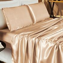 Conjunto Cama Casal Queen Size Imperial Seda Alto Brilho