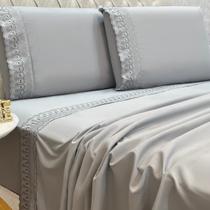 Conjunto Cama Casal Queen Size Lily 04 Pç Bordado 300 Fios Conjunto Cama Casal Queen Size Lily 04 Pç Bordado 300 Fios