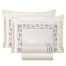 Conjunto Cama Casal Queen Size Safira Bordada 100% Algodao VIENA