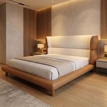 Conjunto Cama Japonesa Casal Cabeceira Alta Estofada Curva Boucle material sintético Premiun Luxo Desing Unico Alto Padrão 140cm Nápole