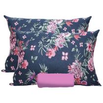 Conjunto Cama King Size Lima 3 Peças C/ Elástico Rosa Cravo