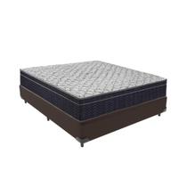 Conjunto Cama Marrom Casal Box e Colchão Firme Airtech D45