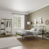 Conjunto Cama Queen 2 Mesa de Cabeceira e Arara de Roupas em Aço Begônia CabeCasa MadeiraOriginals