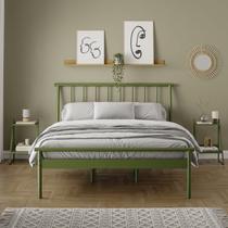 Conjunto Cama Queen 2 Mesas de Cabeceira em Aço Begônia CabeCasa MadeiraOriginals