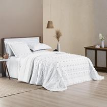 Conjunto Cama Queen Size Istambul Colcha 300 Fios - Branco