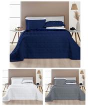 Conjunto Cama Queen Size Istambul Colcha 300 Fios - Cinza