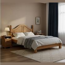 Conjunto Cama Quenn 1,60m + 2 Mesas de Cabeceira 100% Madeira Maciça - Linha Ouro Finestra Móveis Marrom/Freijó Conjunto Cama Quenn 1,60m + 2 Mesas de Cabeceira 100% Madeira Maciça - Linha Ouro Finestra Móveis Marrom/Freijó