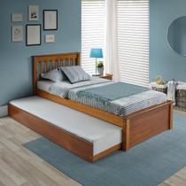 Conjunto Cama Solteiro Inglesa com Cama Auxiliar em Madeira Maciça Mv Outlet