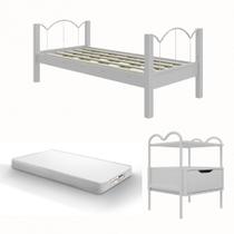 Conjunto Cama Solteiro Oasis com 01 Mesa de Cabeceira e Colchão