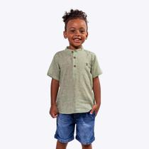 Conjunto Camisa Bata Manga Curta e Bermuda Linho Infantil Menino Vigat 3966