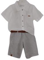 Conjunto Camisa + Bermuda C/ Cinto Luxo Menino Paraiso 14114 Conjunto Camisa + Bermuda C/ Cinto Luxo Menino Paraiso 14114