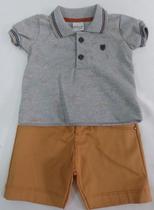 Conjunto Camisa Bermuda Luxo Bebê Menino Verão D+ Baby 2346
