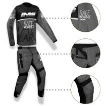 Conjunto Camisa Calça Ims Mx 2025 Trilha Motocross Enduro Cinza