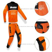 Conjunto Camisa Calça Ims Mx 2025 Trilha Motocross Enduro Laranja