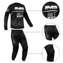 Conjunto Camisa Calça Ims Mx 2025 Trilha Motocross Preto
