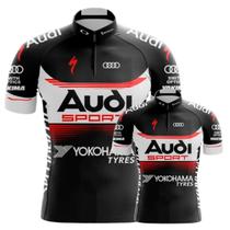 Conjunto Camisa Ciclismo Audi Pai E Filho Esportiva Bike Uv Mtb