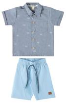 Conjunto camisa e bermuda em sarja 3308 Conjunto camisa e bermuda em sarja 3308