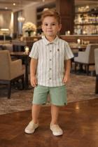 Conjunto Camisa E Bermuda em Sarja Menino - Carinhoso Cor:Modelo 01Tamanho:18 Conjunto Camisa E Bermuda em Sarja Menino - Carinhoso Cor:Modelo 01Tamanho:18