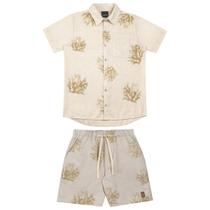 Conjunto Camisa em Viscose e Bermuda Linho - Lamon Conjunto Camisa em Viscose e Bermuda Linho - Lamon