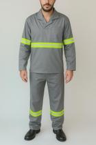 Conjunto Camisa Italiana e Calça Refletiva Brim Cores Obra Rodovia