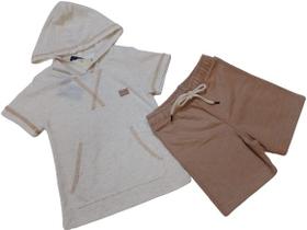 Conjunto Camisa Linho Capuz + Bermuda Menino Lessa Kids 8721 Conjunto Camisa Linho Capuz + Bermuda Menino Lessa Kids 8721