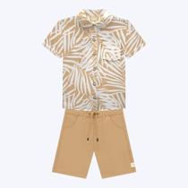 Conjunto Camisa Manga Curta Tropical e Bermuda Sarja Infatil Menino Milon 2000591 Conjunto Camisa Manga Curta Tropical e Bermuda Sarja Infatil Menino Milon 2000591