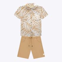 Conjunto Camisa Manga Curta Tropical e Bermuda Sarja Infatil Menino Milon 2000591