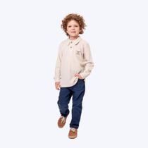 Conjunto Camisa Manga Longa E Calça Jeans Infantil Menino Vigat 3009 Offwhite