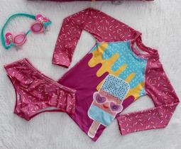 Conjunto Camisa UV + Calcinha sorvete 2 anos