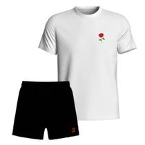Conjunto Camiseta Algodão Premium e Short Tactel Estampado